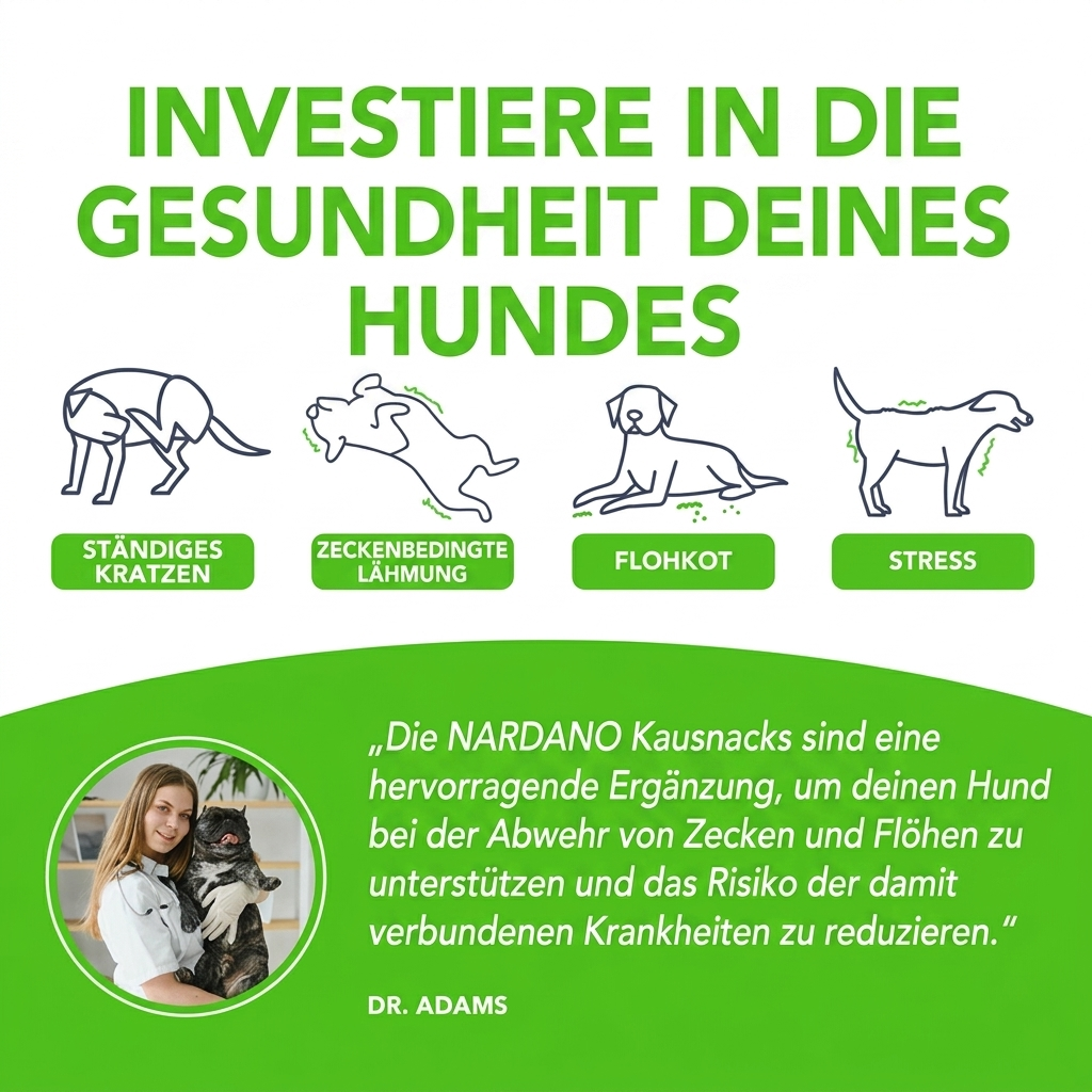 Nardano Snack - Natürliche Floh- & Zeckenschutz-Kausnacks für Hunde