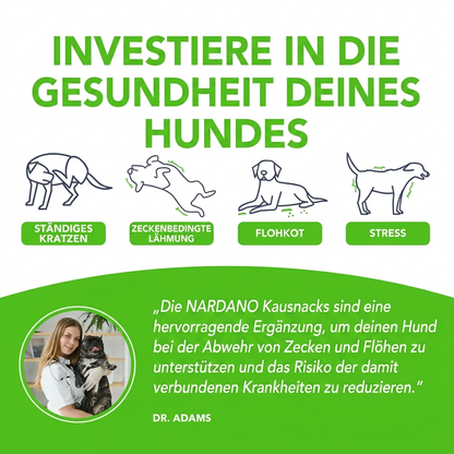 Nardano Snack - Natürliche Floh- & Zeckenschutz-Kausnacks für Hunde